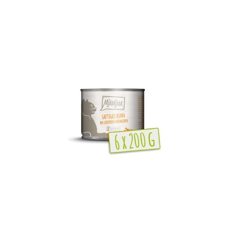 MjAMjAM Nassfutter Katze Adult 6x200 g Huhn an Möhrchen