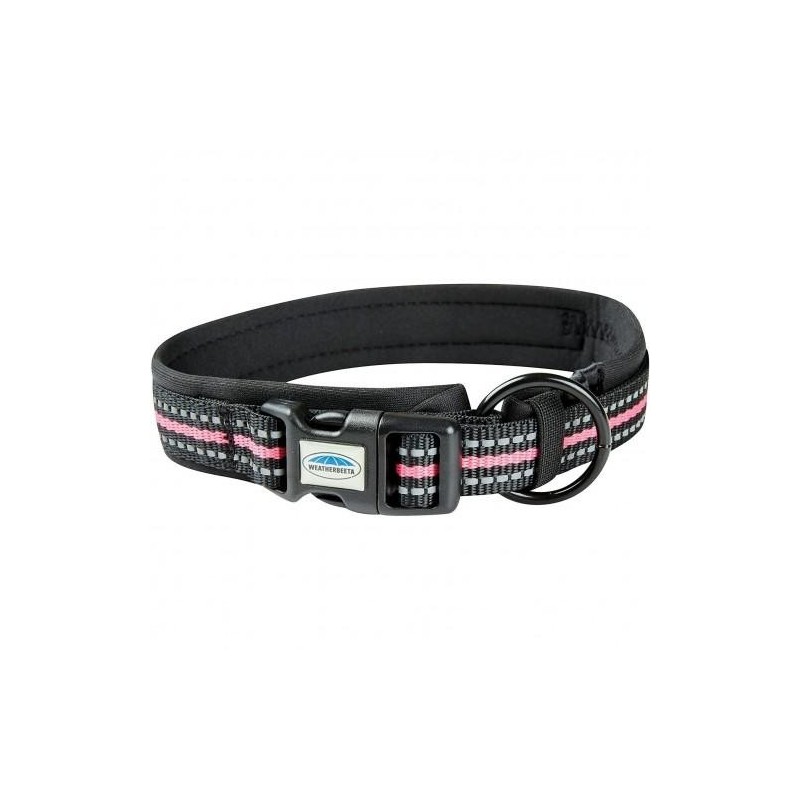 Weatherbeeta Reflektierendes Hundehalsband M schwarz/rosa