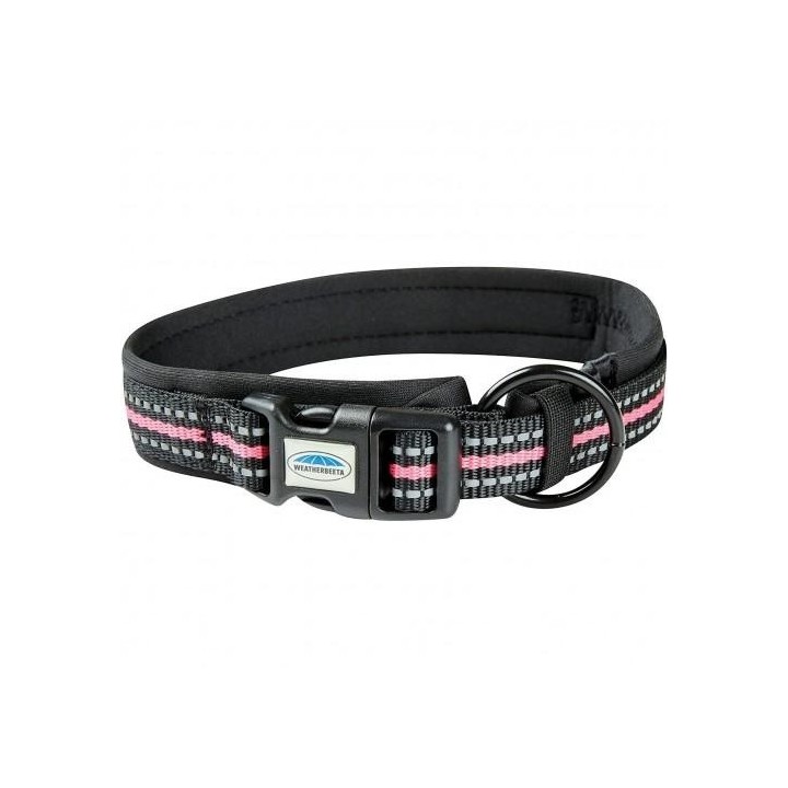 Weatherbeeta Reflektierendes Hundehalsband M schwarz/rosa