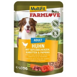 MultiFit Farmlove Adult 12x100 g Huhn