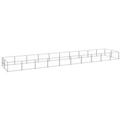 VidaXL Hundezwinger Stahl silber 10 m, 2 m, 70 cm