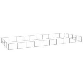 VidaXL Hundezwinger Stahl silber 10 m, 4 m, 70 cm