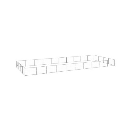 VidaXL Hundezwinger Stahl silber 10 m, 4 m, 70 cm