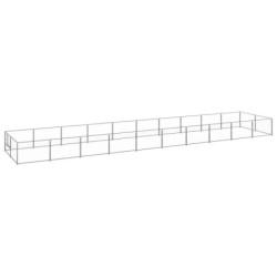 VidaXL Hundezwinger Stahl silber 10 m, 2 m, 70 cm
