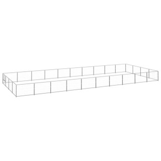 VidaXL Hundezwinger Stahl silber 10 m, 4 m, 70 cm