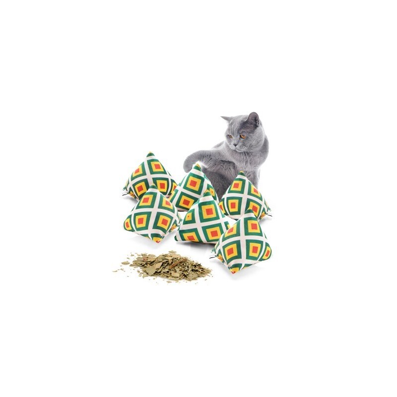 Canadian Cat Company Catnipspielzeug 6x Schmusepyramide Reggae Karo