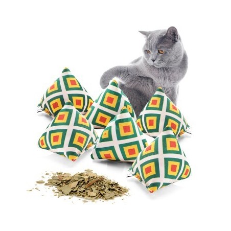 Canadian Cat Company Catnipspielzeug 6x Schmusepyramide Reggae Karo