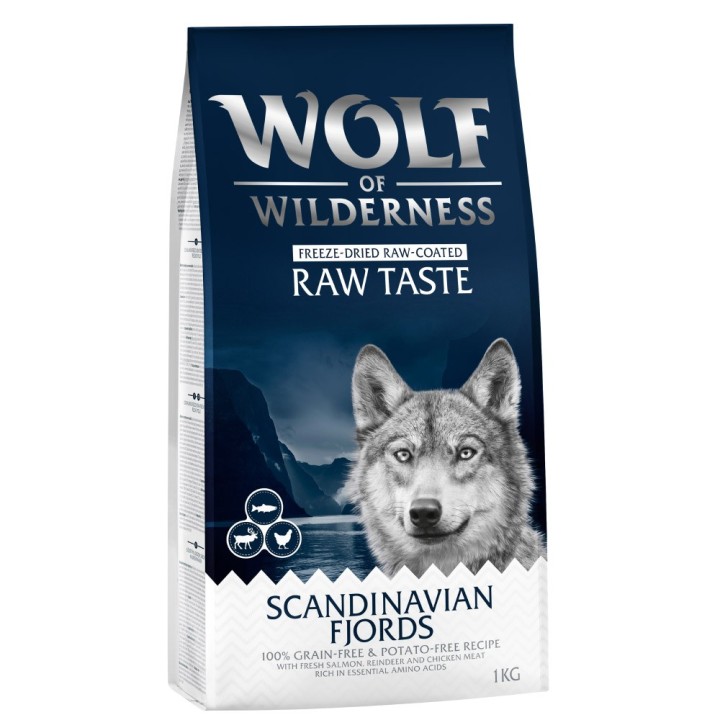 Wolf of Wilderness "Scandinavian Fjords" Rentier, Huhn & Lachs - getreidefrei - 1 kg