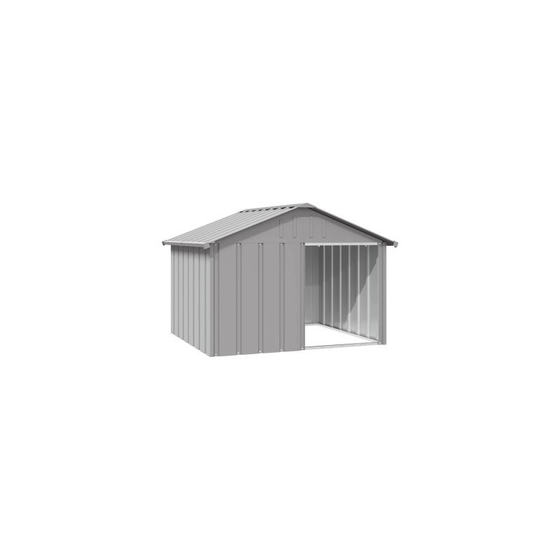 VidaXL Hundehütte Verzinkter Stahl Hundezwinger Hundekäfig grau 1,165 m, 1,03 m, 81,5 cm