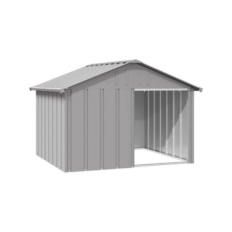 VidaXL Hundehütte Verzinkter Stahl Hundezwinger Hundekäfig grau 1,165 m, 1,03 m, 81,5 cm