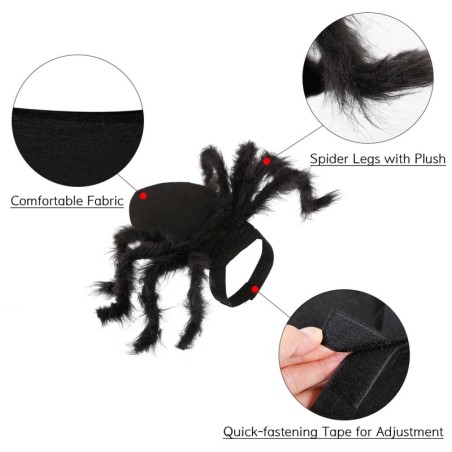 Halloween-Kostüm für Hunde und Katzen, Spinnenkostüm, Haustier-Party-Outfits für kleine Hunde und Katzen Medium schwarz
