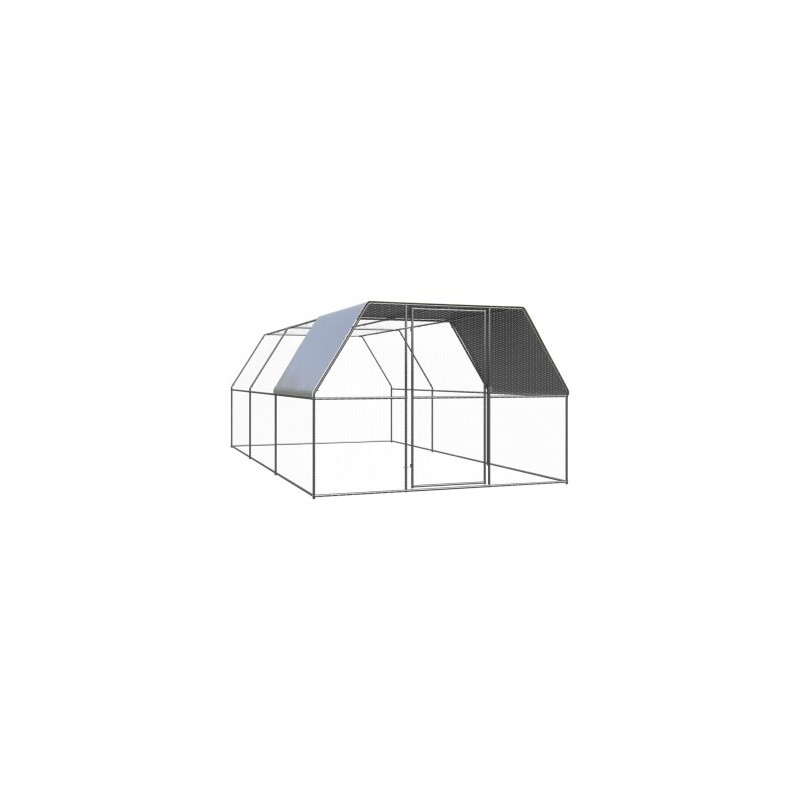 VidaXL Hühnerkäfig mit Teilüberdachung 3 m, 6 m, 2 m