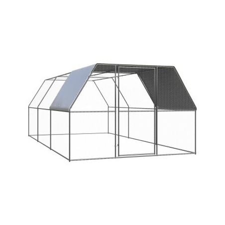 VidaXL Hühnerkäfig mit Teilüberdachung 3 m, 6 m, 2 m