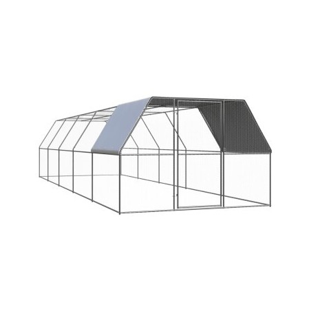 VidaXL Hühnerkäfig mit Teilüberdachung 3 m, 10 m, 2 m