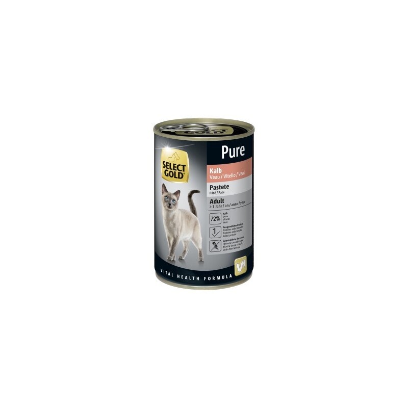 SELECT GOLD Pure Adult Paté Kalb 12x400 g