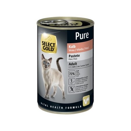 SELECT GOLD Pure Adult Paté Kalb 12x400 g