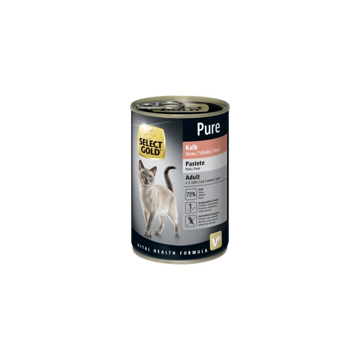 SELECT GOLD Pure Adult Paté Kalb 12x400 g