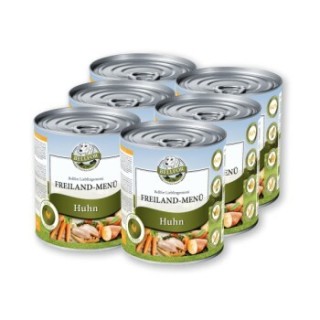Bellfor Hundefutter Nass mit Huhn - Getreidefrei - Freiland-Menü - 6x800 g
