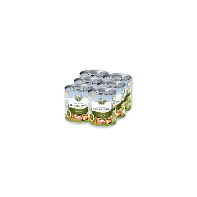 Bellfor Hundefutter Nass mit Huhn - Getreidefrei - Freiland-Menü - 6x800 g