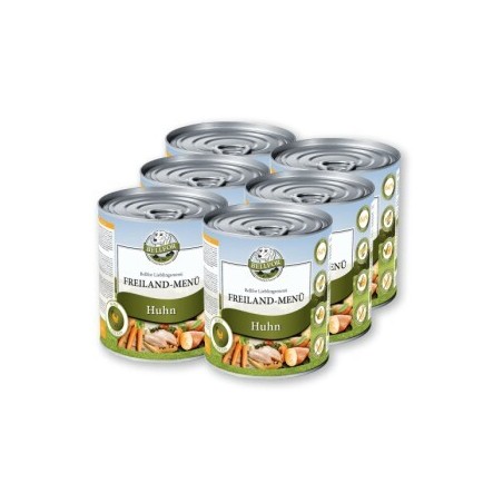 Bellfor Hundefutter Nass mit Huhn - Getreidefrei - Freiland-Menü - 6x800 g