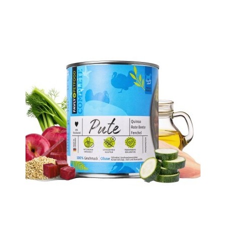 FAVLY Petfood Nassfutter Pute mit Quinoa, Rote Beete & Fenchel 12x800 g