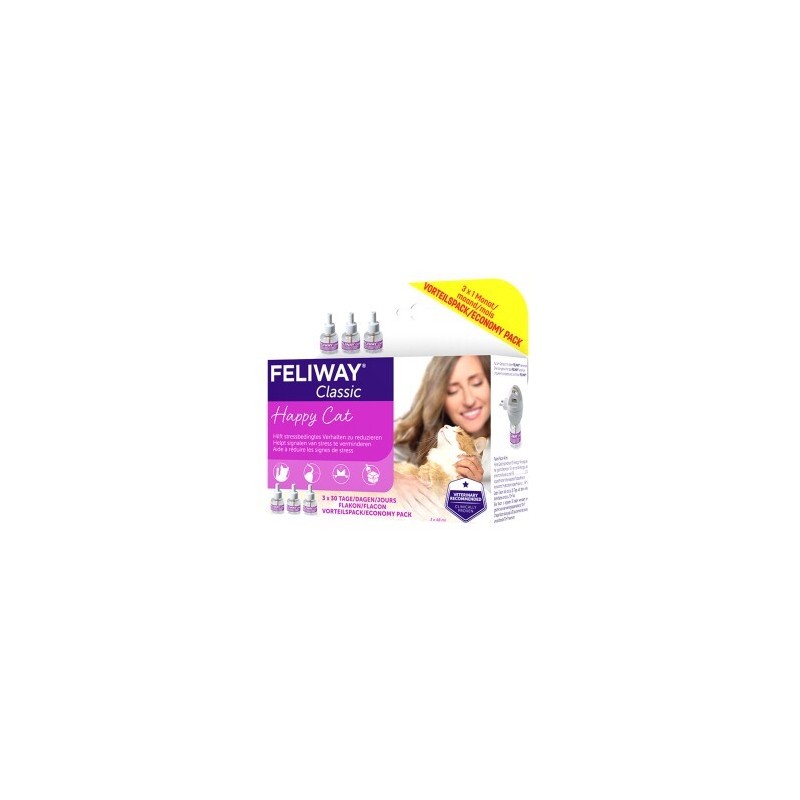 Feliway Classic 3x48ml Nachfüllflakon Vorteilspack zur Beruhigung