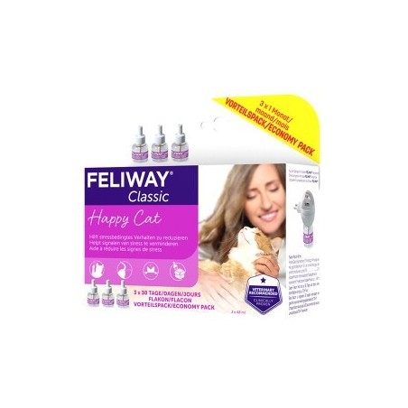 Feliway Classic 3x48ml Nachfüllflakon Vorteilspack zur Beruhigung