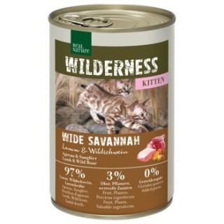 REAL NATURE WILDERNESS Kitten Wide Savannah, Lamm und Wildschwein 12x400 g