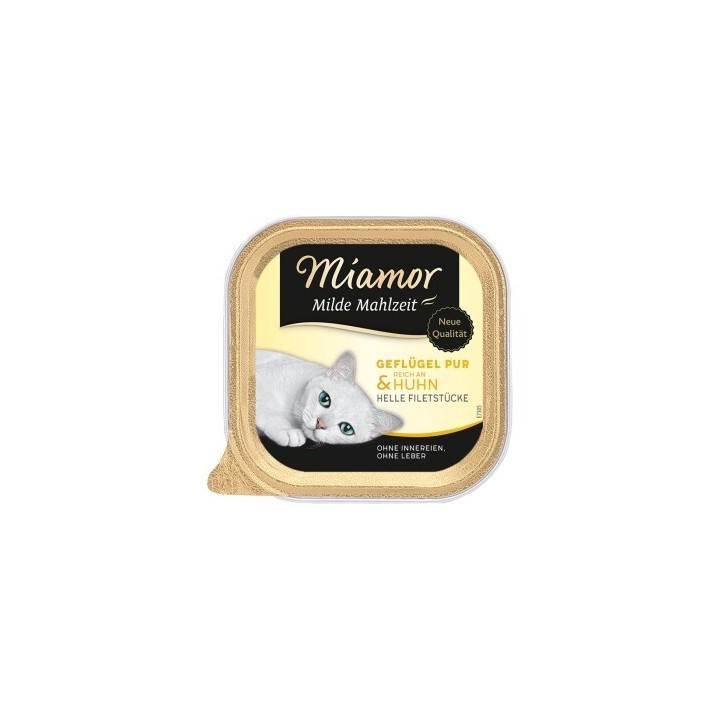 Miamor Milde Mahlzeit Geflügel pur und Huhn 64x100 g