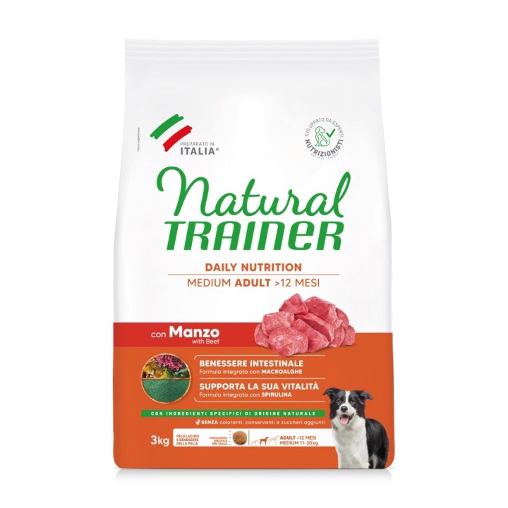 Natural Trainer Adult Medium mit Rind - 3 kg