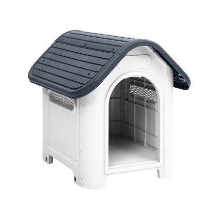 VidaXL Hundehütte 59x75x66cm Polypropylen Hundehaus grau
