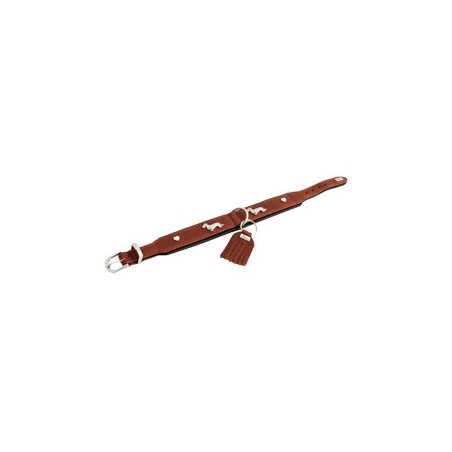 HUNTER Hundehalsband München cognac/schwarz, Gr. 32, Breite: ca. 2,6 cm, Halsumfang: ca. 24 - 27 cm