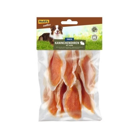 MultiFit native Kaninchenohren mit Huhn 6x80g