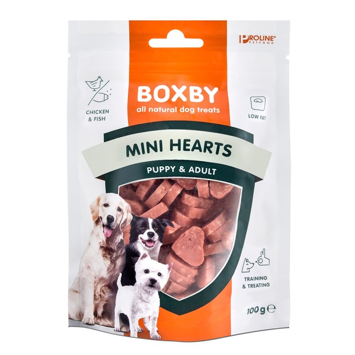 Boxby Puppy Snacks Mini Hearts - Sparpaket: 3 x 100 g