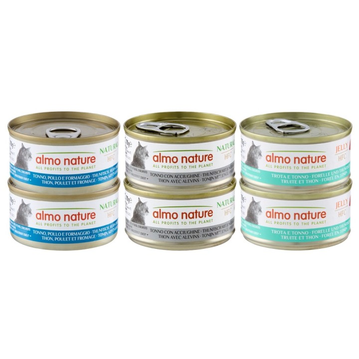 Sparpaket Almo Nature HFC Natural 24 x 70 g - HFC Mixpaket Thunfisch (3 Sorten)