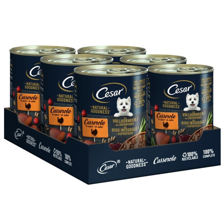 Cesar Natural Goodness - Truthahn und Superfoods (6 x 400 g)