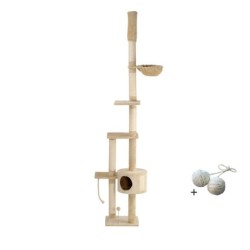 Rohrschneider ® Kletterbaum Lucy , mit Gratis-Spielball, beige