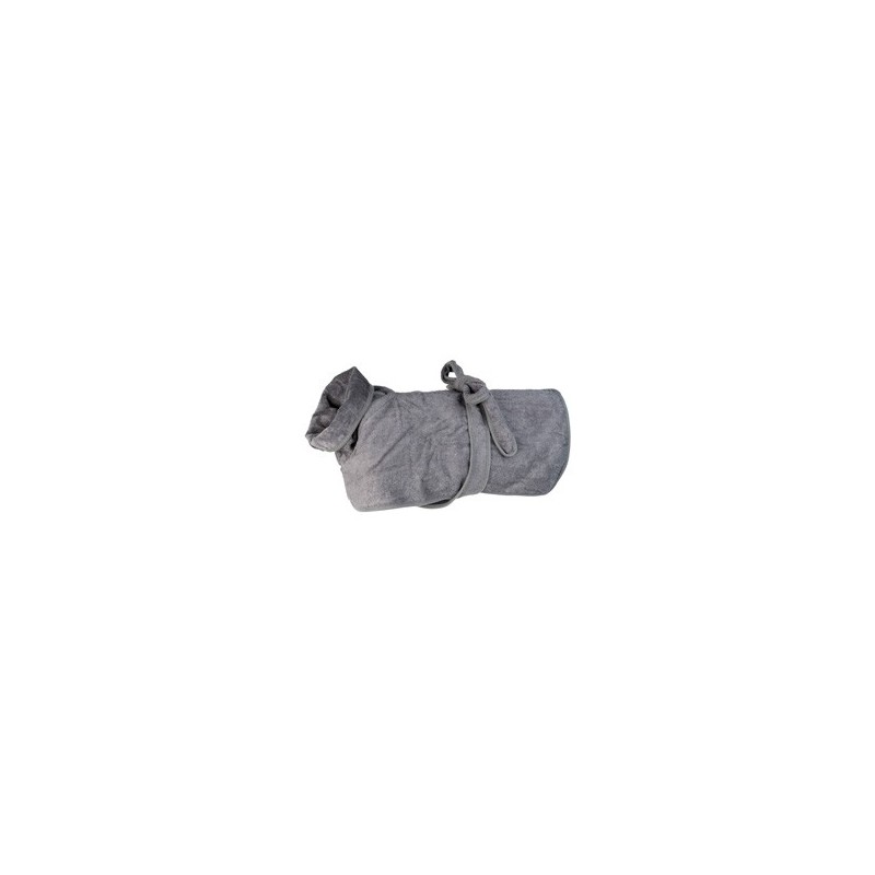 HUNTER Hunde-Bademantel Riga grau, Gr. 30, Rückenlänge: ca. 30 cm, Halsumfang: ca. 40 cm