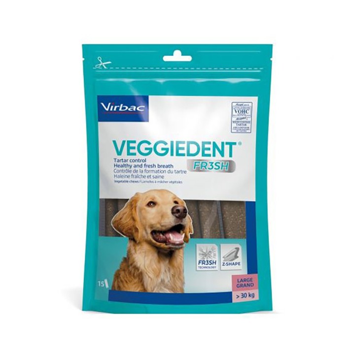 VEGGIEDENT Fresh für Hunde - 15 x 35 g L für große Hunde (30 kg)