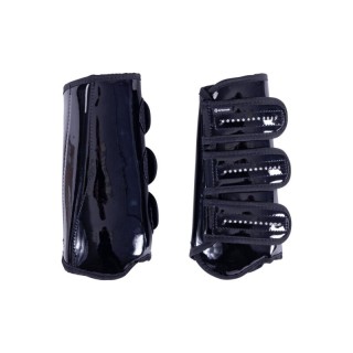 4Horses Gamaschen Perth Lack Strass schwarz M