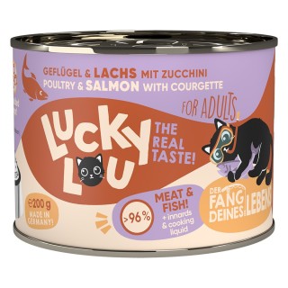 Lucky Lou Adult 6 x 200 g - Geflügel & Lachs