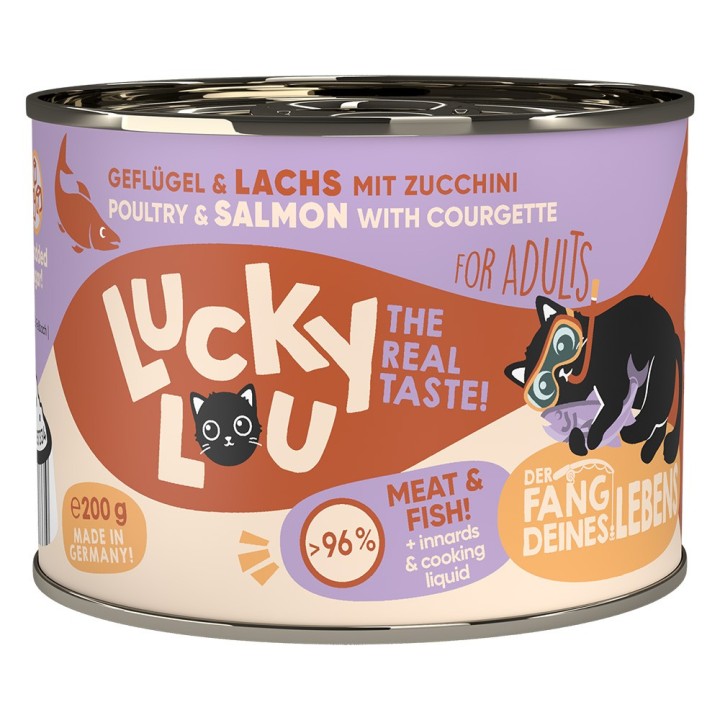 Lucky Lou Adult 6 x 200 g - Geflügel & Lachs