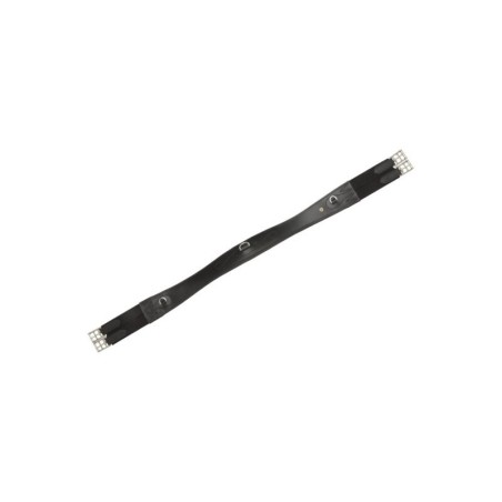 4Horses Leder-Sattelgurt geschweift schwarz 1,35 m