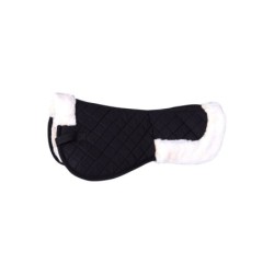 4Horses Sattelpad Basic Kunstfell schwarz WB (Warmblut)