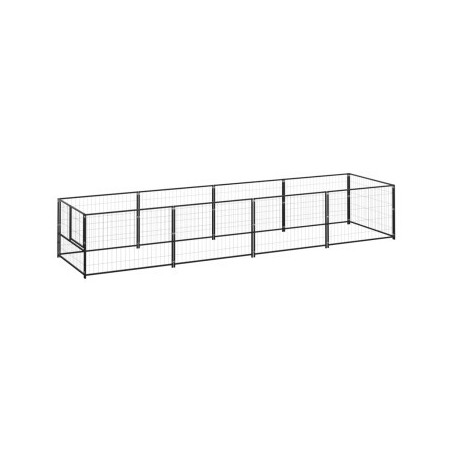 VidaXL Hundezwinger Stahl schwarz 4 m, 1 m, 70 cm