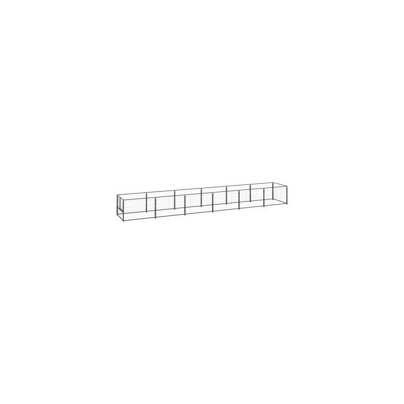 VidaXL Hundezwinger Stahl schwarz 6 m, 1 m, 70 cm