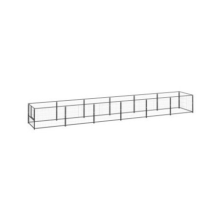VidaXL Hundezwinger Stahl schwarz 6 m, 1 m, 70 cm