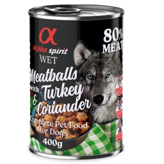 alpha spirit Dog Meatballs 6 x 400 g - Truthahn & Koriander