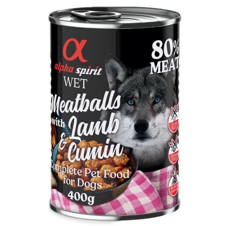 alpha spirit Dog Meatballs 6 x 400 g - Lamm & Kreuzkümmel