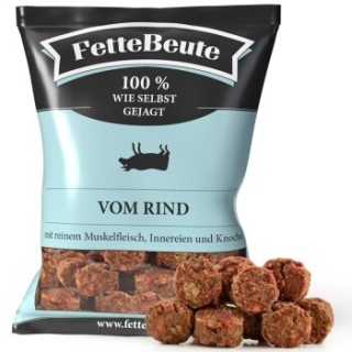 FetteBeute BARF Komplettmenü Hund TK-Nuggets Napffertig Rind 6x800 g